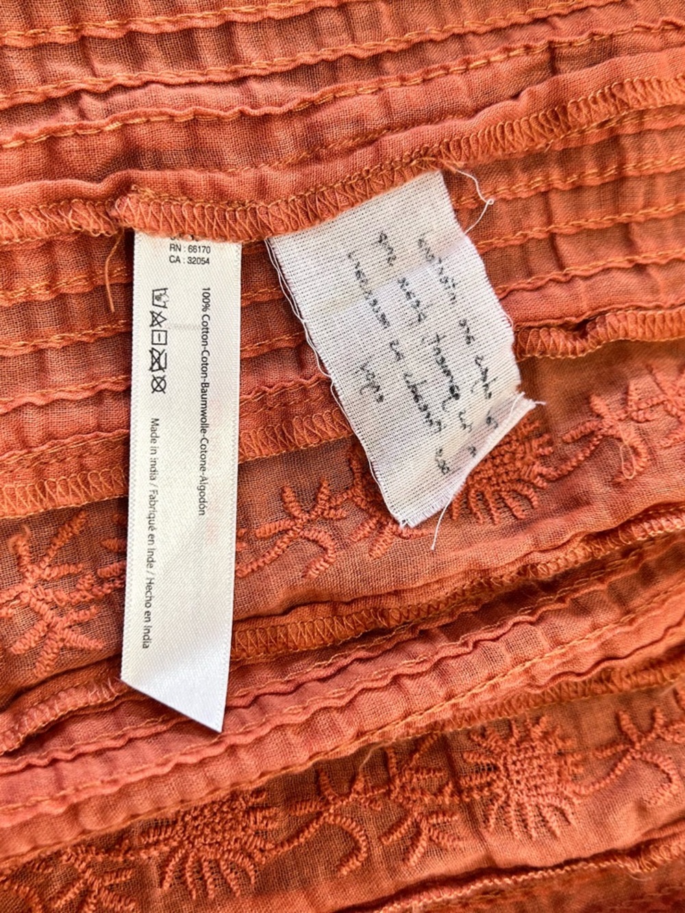 Lightweight Textured Kimono Robe in Rust - Picture 3 of 8